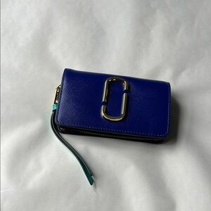 Blue Wallet with Gold Accent